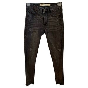 Gap Faded Black Wash Denim Distressed Jeggings
